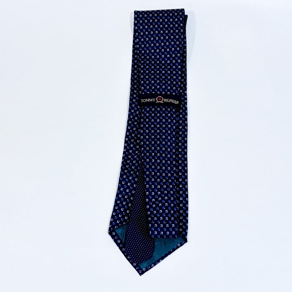 TOMMY HILFIGER Navy Silk Tie | Classic Office Formal Look * - Picture 3 of 3